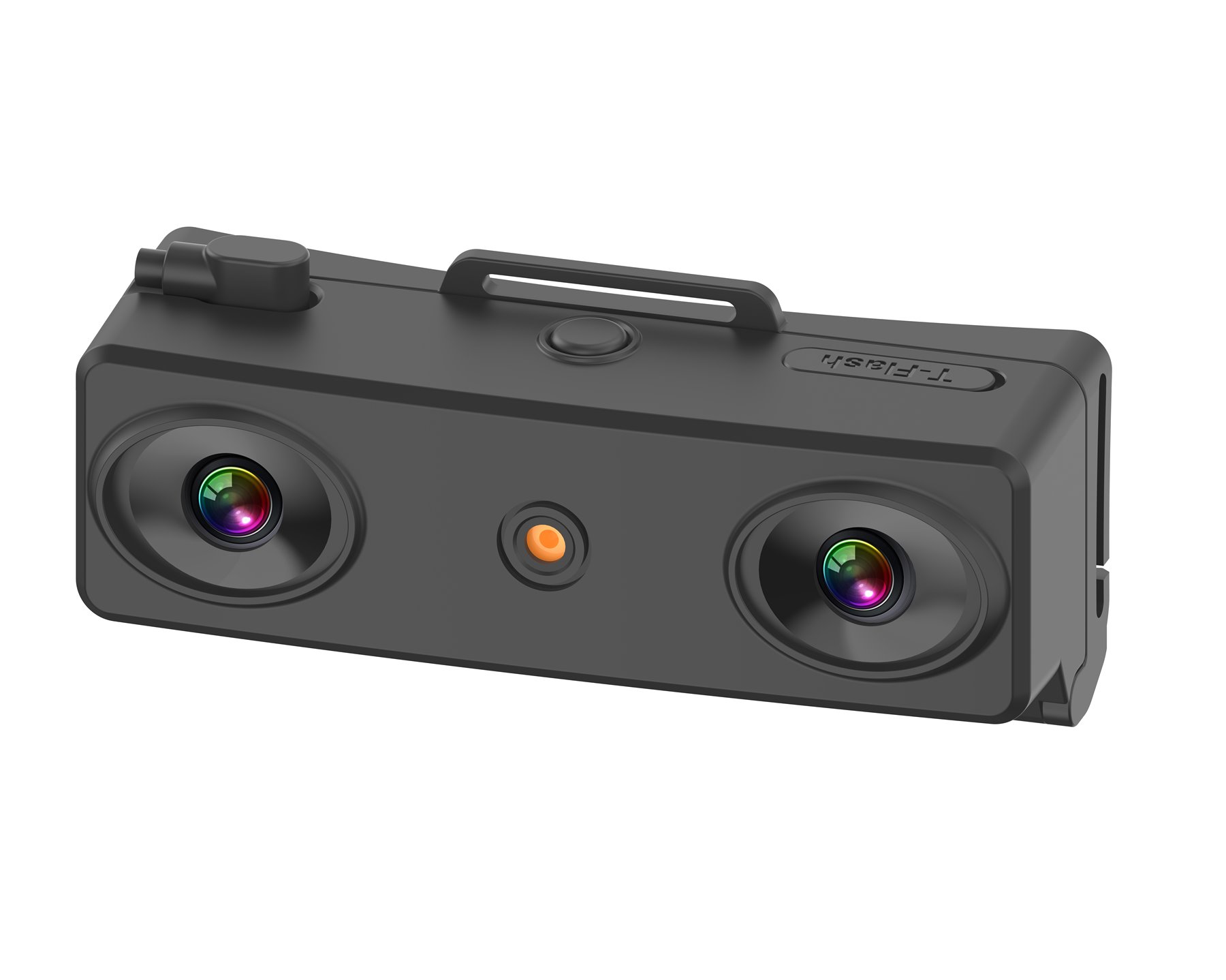 Dual-lens egocentric camera front module for first-person video datasets