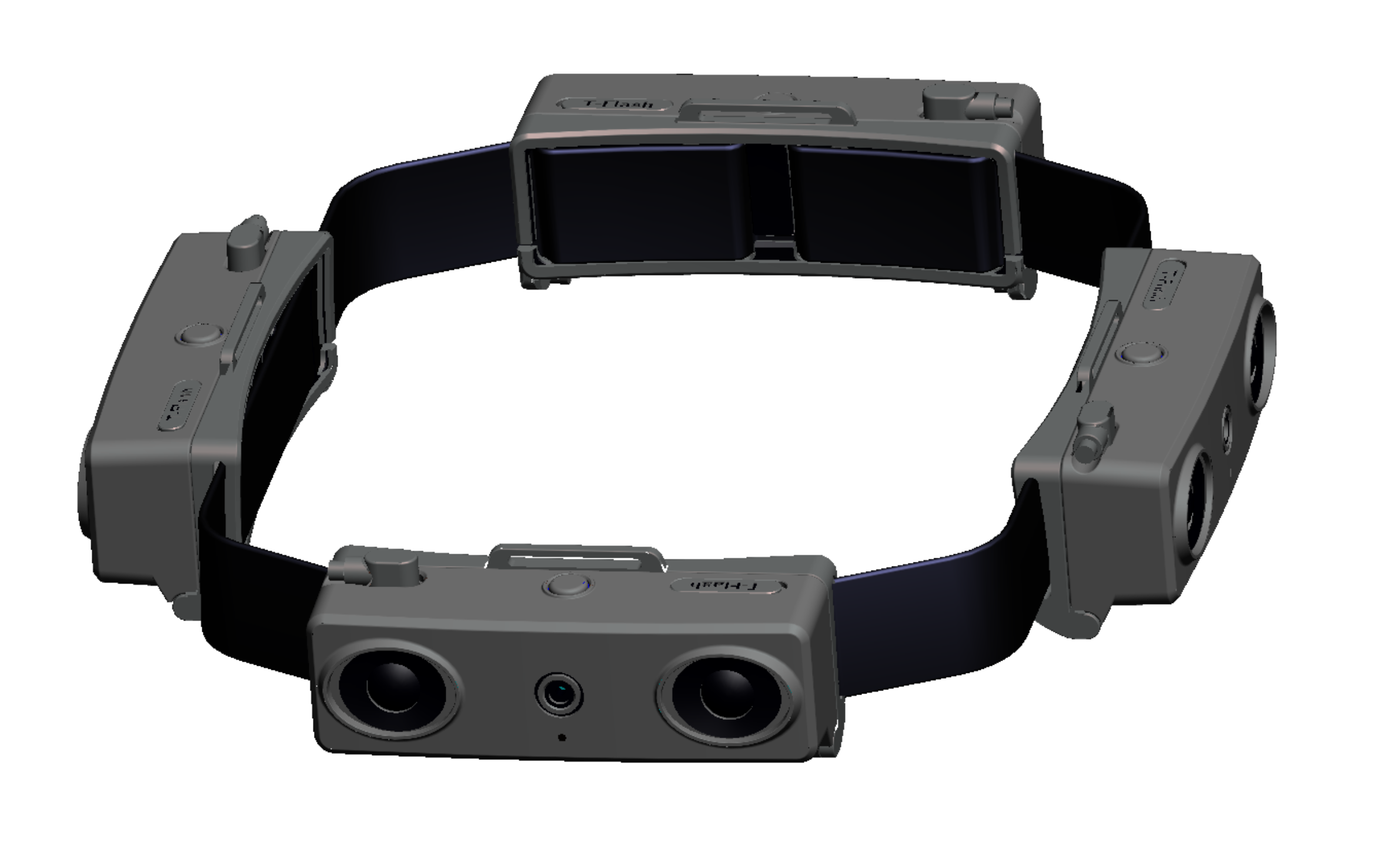 EGO R10 multi-camera headband shown from above at an angle